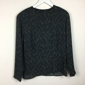 Jones New York Vintage Green  Sheer Blouse